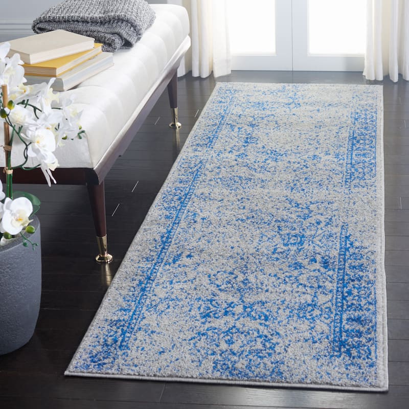 SAFAVIEH Adirondack Dakota Rustic Shabby Chic Distressed Rug - 2'6" x 18'  Runner - Grey/Blue