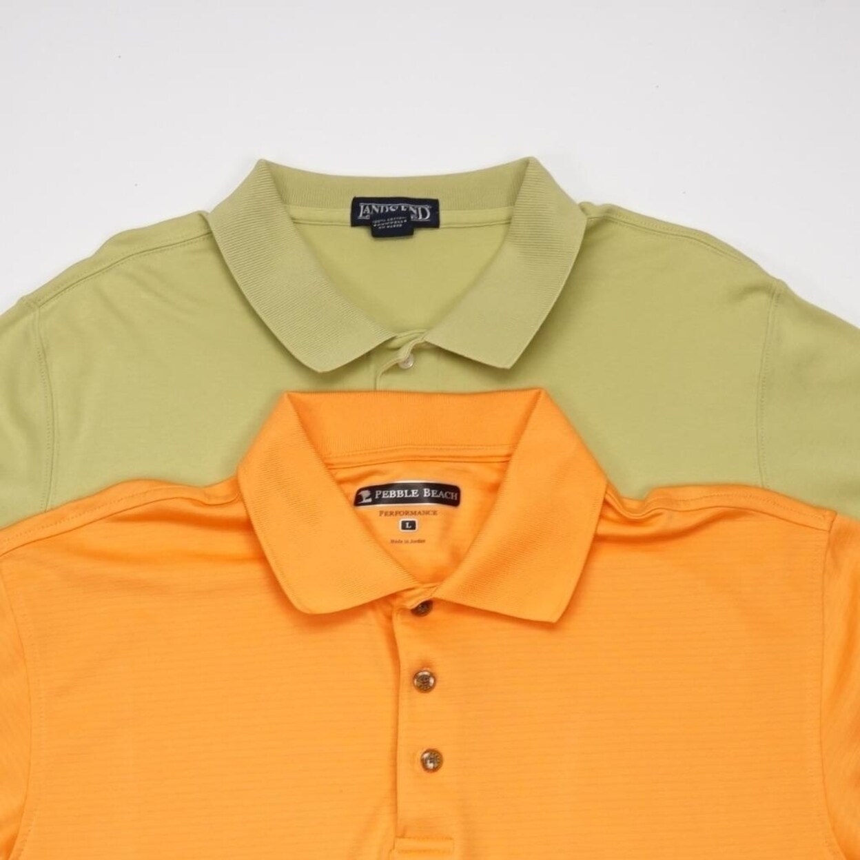 Shop Pebble Beach Lands End Lot Of 2 Polo Golf Shirt Short