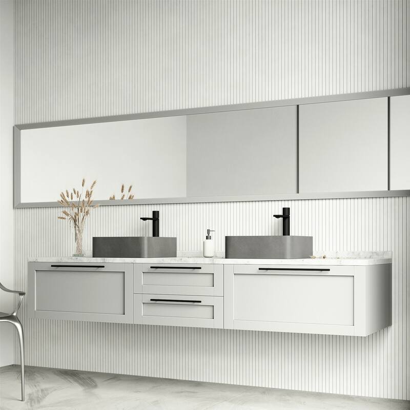 Vigo Concreto Stone 15-3/8" Square Concreto Stone Vessel Bathroom Sink