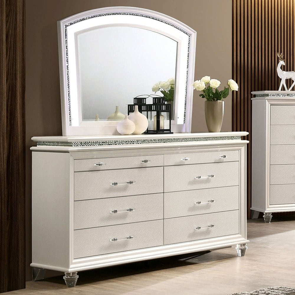 Furniture Of America Xian Glam 2 Piece Dresser And Mirror Set