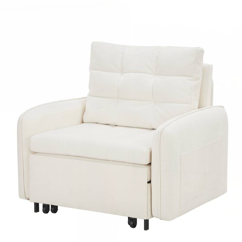 80" Extra Long Pull Out Sleeping Lounge with USB Charging, Storage Pockets and Box