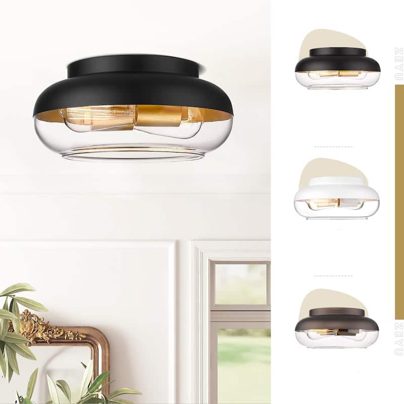 Ceiling Light Flush Mount Light Fixture with Clear Glass