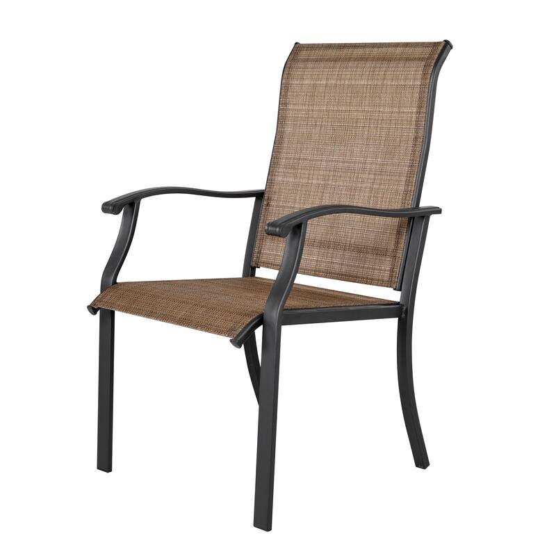 Outdoor 7-Piece Dining Set, Textilene Fabric, Powder-coated Iron Frame - 61 inch