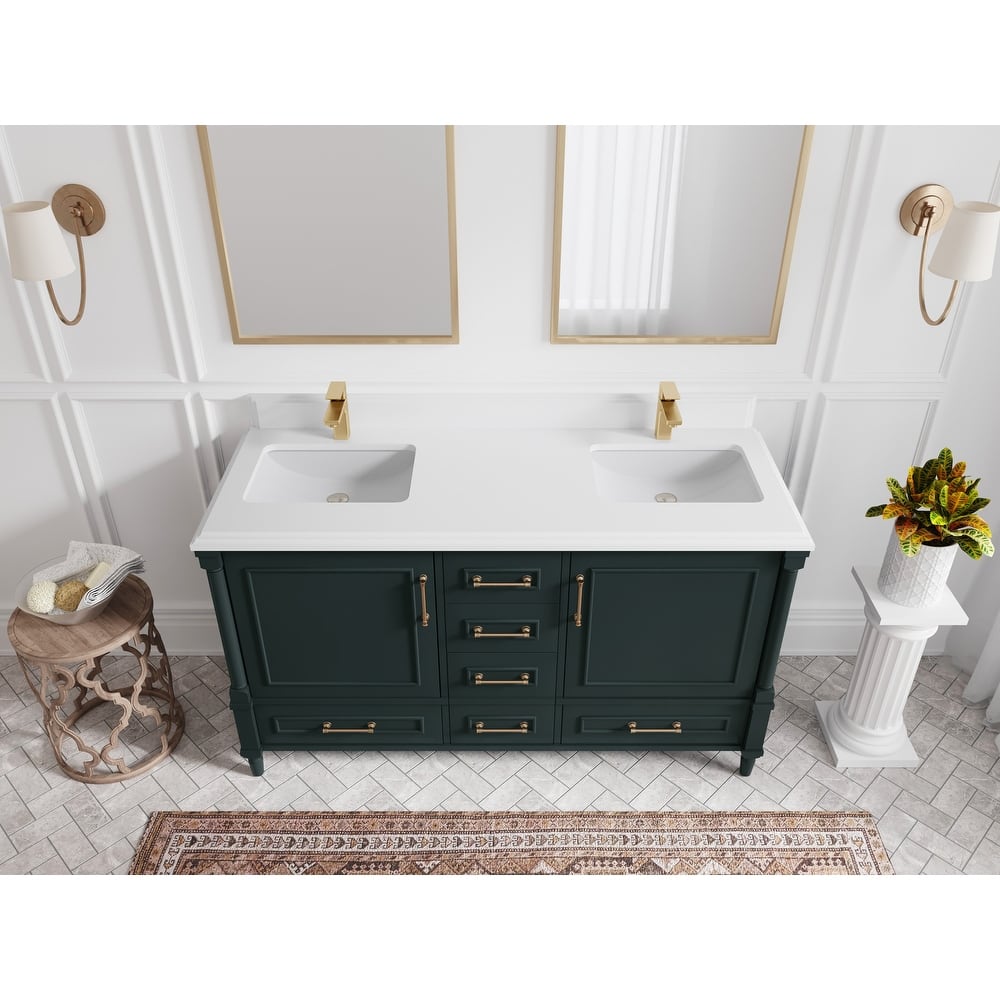 Willow Collections 60 in. W x 22 in. D Aberdeen Double Sink Bathroom Vanity with Countertop