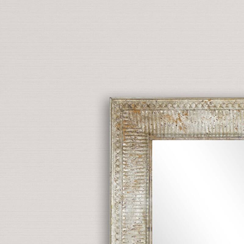 HomeRoots 47" Silver Metal Accent Mirror - 35.00 in. x 47.00 in. x 3.00 in.