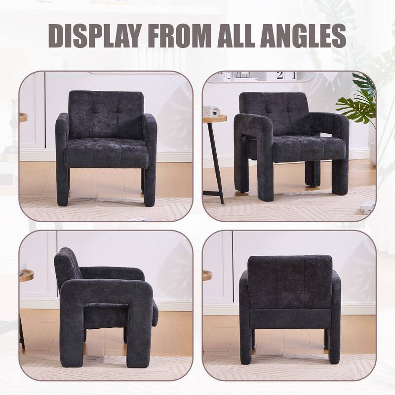 Modern Minimalist Single Armchair, Upholstered Accent Chair for Living Room, Bedroom, Office, Nordic Style Single Sofa Chair