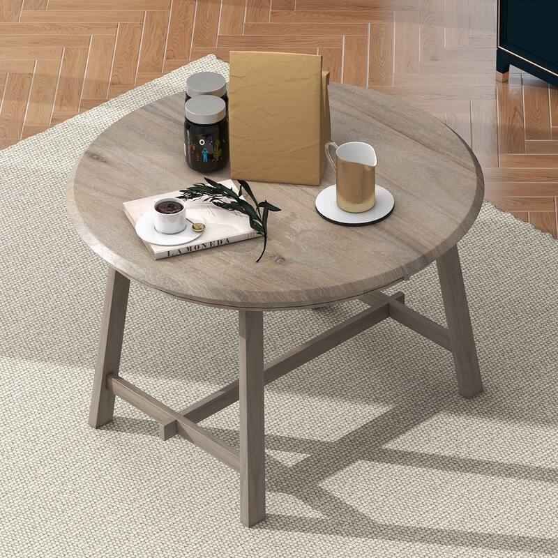 Round Extendable Wood Dining Table