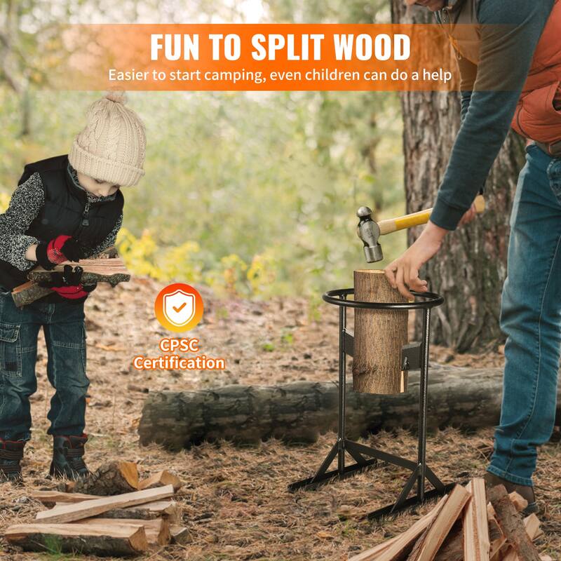 Firewood Kindling Splitter Heavy Duty Strong Steel Structure & Stability, Log Splitte - weighing 4.3 lbs