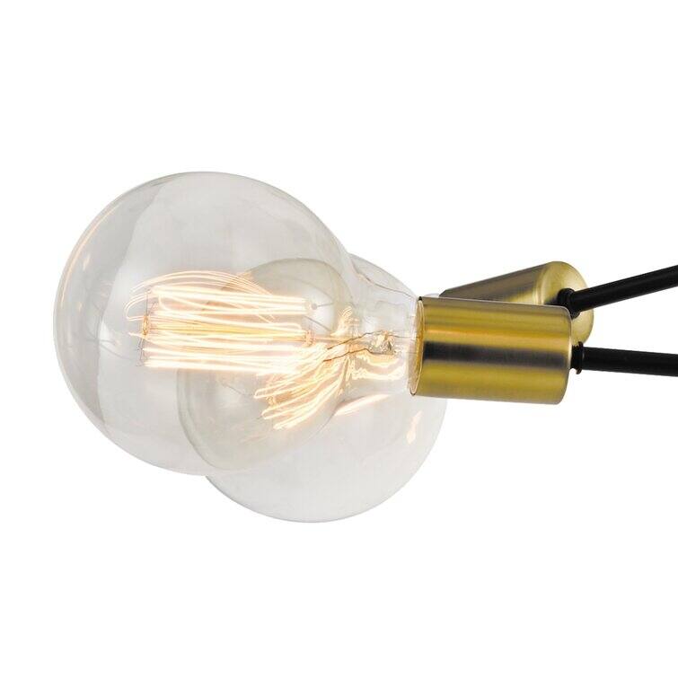 Maxax 8 - Light Sputnik Modern Linear Chandelier with Wrought Iron Accents