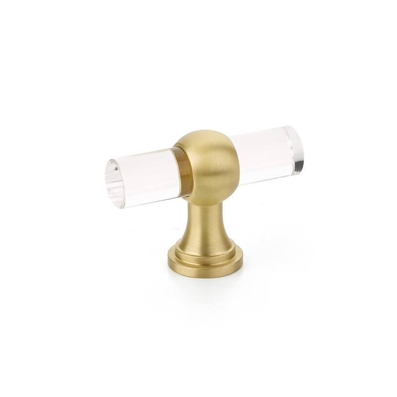 Schaub and Company Lumiere 2" Euro Modern Acrylic "T" Bar Adjustable - Satin Brass