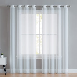 White Sheer Curtains With Grommetsnull