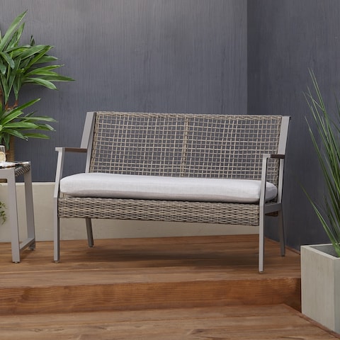 Calvin 46.5" Love Seat Gray by Real Flame