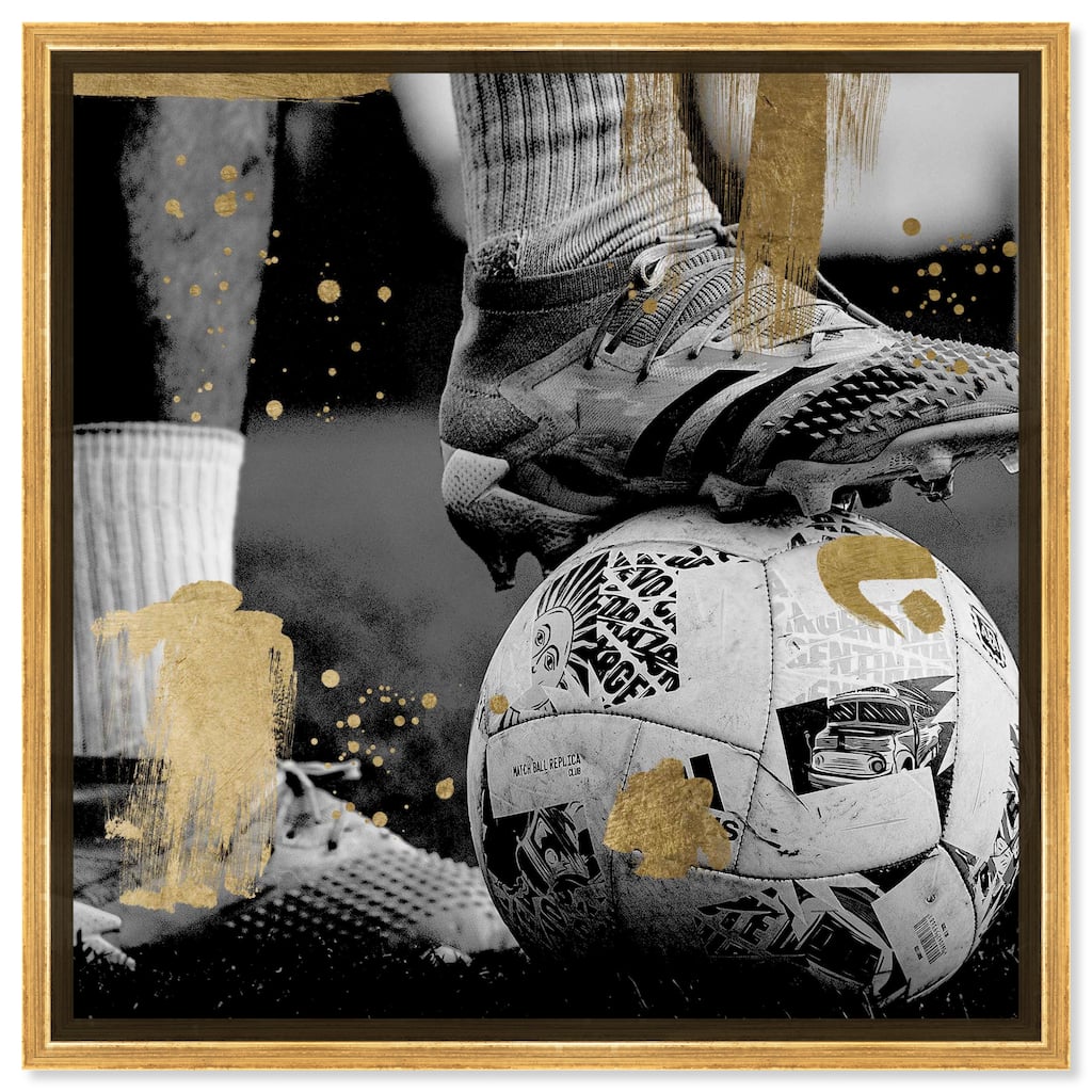Notoriart Soccer Cleats Framed Soccer 1 Piece Canvas Wall Art