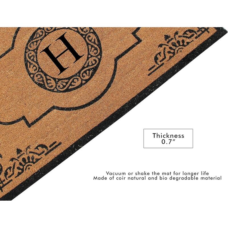 A1HC Natural Coir 36" X 72" Monogrammed Non Slip Welcome Floormats Entrance Coir Double Doormat Monogrammed