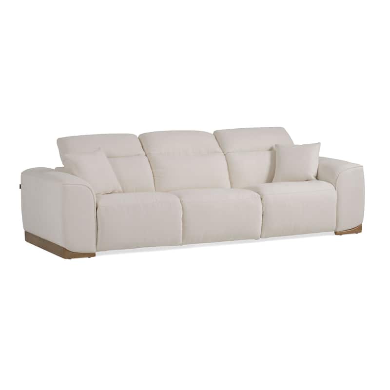 Divani Casa Hagerty Modern Off-White Fabric Sofa With 2 Power Recliners