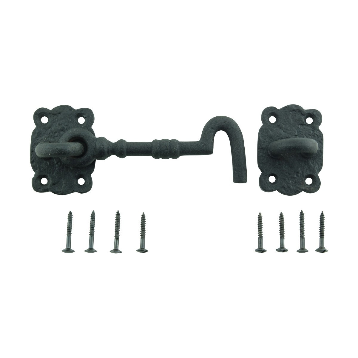 Door Latch Lock 5.5 Black Wrought Iron Hook and Eye Latch for