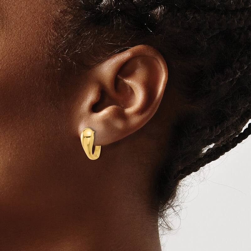 Curata 14k Yellow Gold Polished Hinged Earrings - 15.4x11.4mm