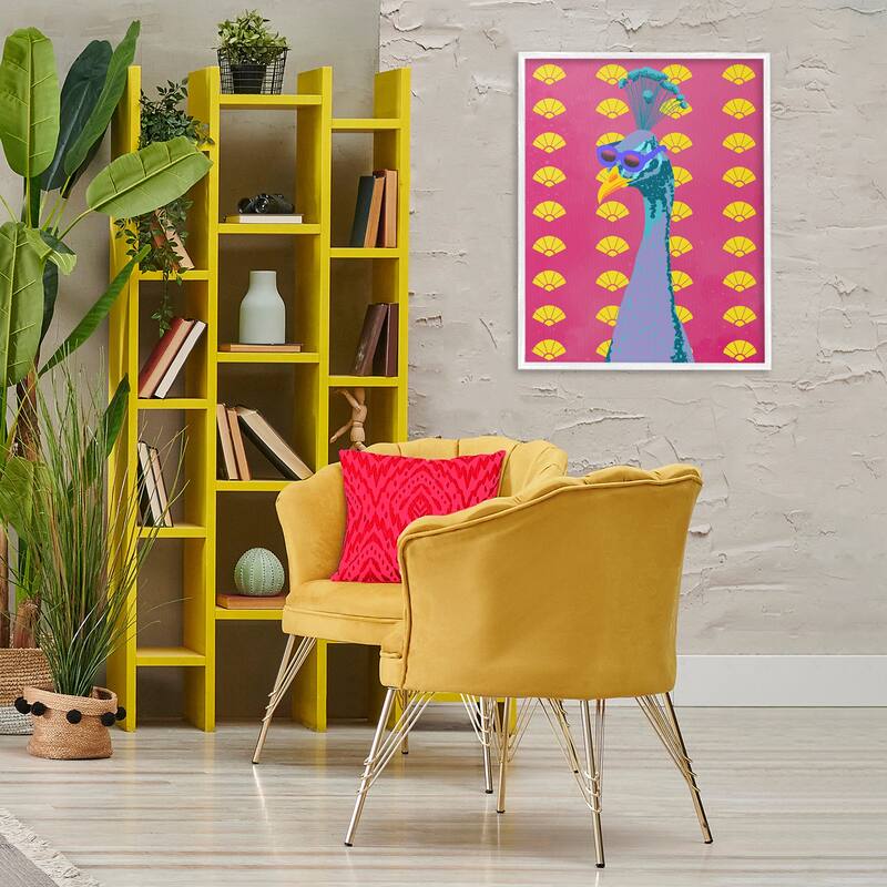 Stupell Vibrant Mod Peacock Framed Giclee Art Design By Marcus Prime