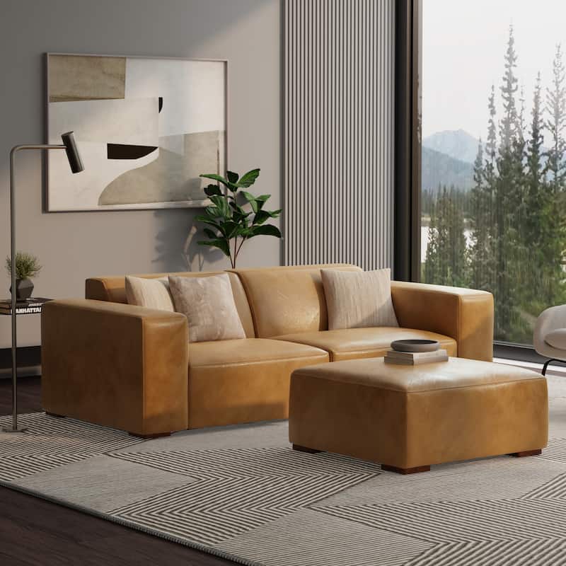 WYNDENHALL Biggs Ottoman Fully Assembled - Sienna