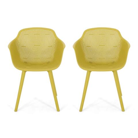 Lotus Outdoor Modern Dining Chairs (Set of 2) by Christopher Knight Home