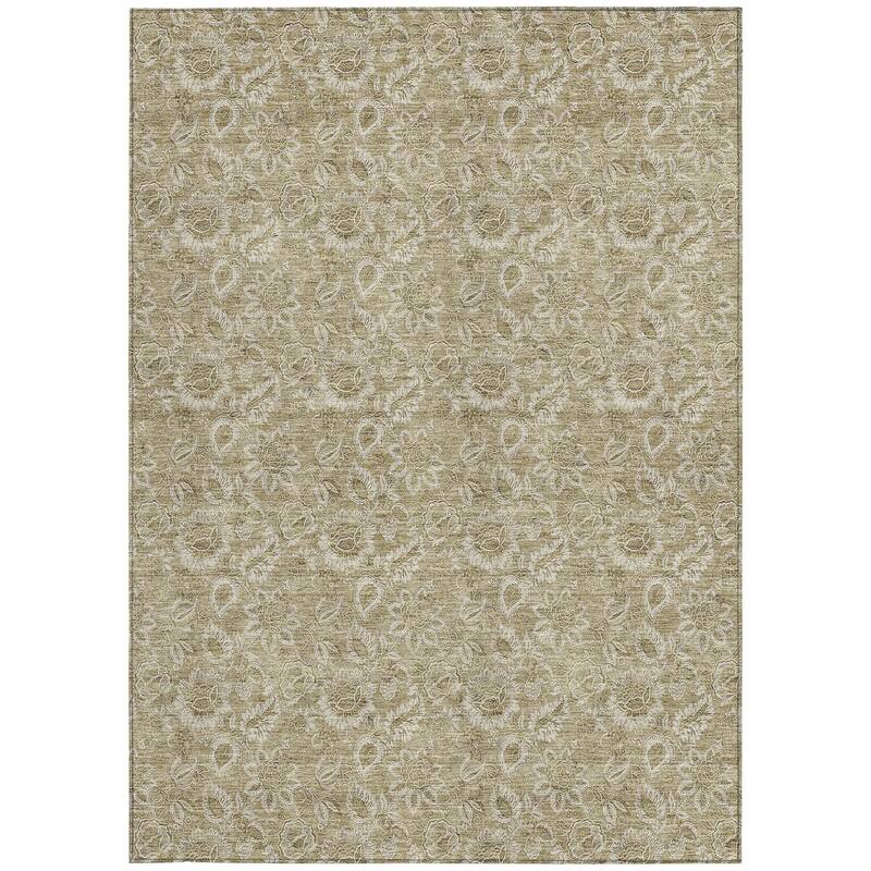 HomeRoots Floral Transitional Rectangle Outdoor Rug