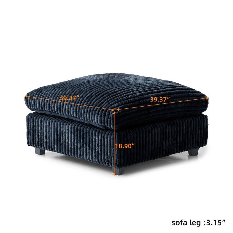 157.48'' Cloud Modular Sectional Sofa Oversized U-Shaped Striped Plush Couch for Living Room Set