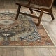preview thumbnail 2 of 11, ROW ROW Gemma Bohemian Center Medallion Rust/ Blue Area Rug