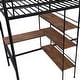 preview thumbnail 7 of 12, Twin Size Metal Loft Bed And Built-In Desk And Shelves