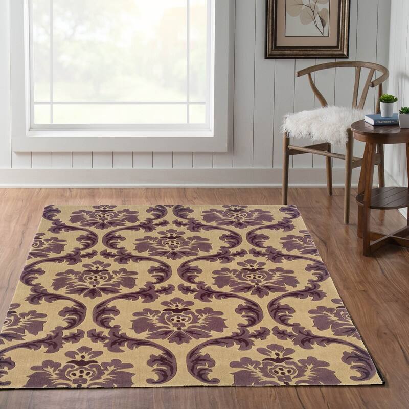 Hand Tufted Rich Damask Rug Collection