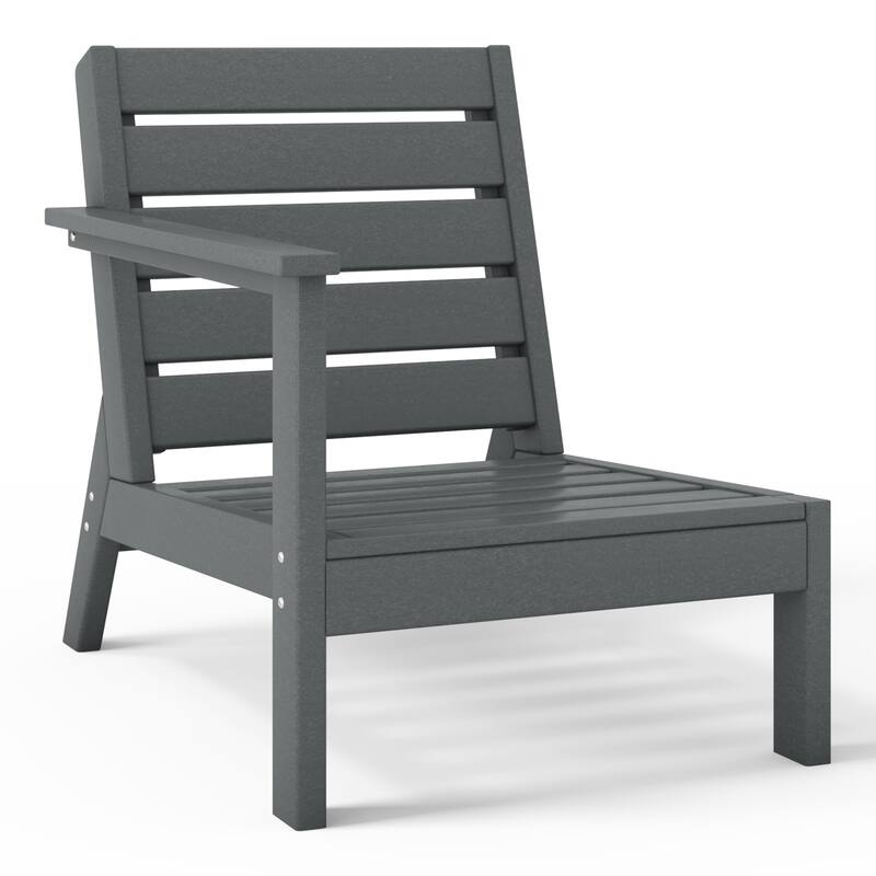 Polytrends Birchwood All Weather HDPE Outdoor Patio Deep Seating Left Arm Facing Chair
