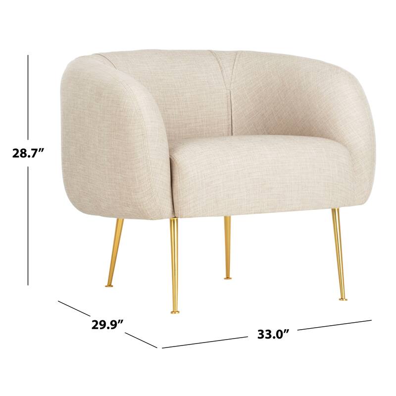 SAFAVIEH Couture Griseldis Stone Polyester Blend Accent Chair - 33" W x 30" D x 29" H - 33Wx30Dx29H