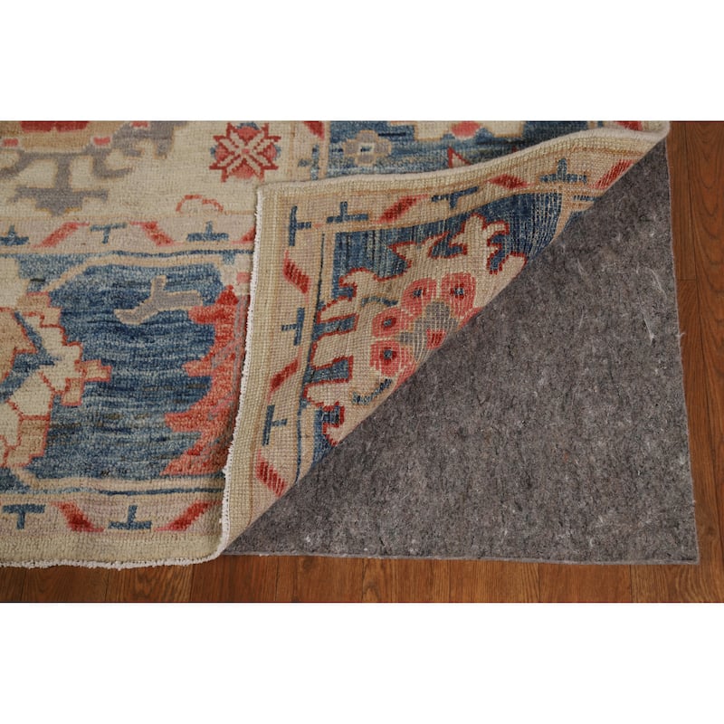 Hand Knotted Oriental 100% Wool Carpet Transitional All-Over Beige & Ivories Oushak Area Rug - 9' 9'' X 8' 1''
