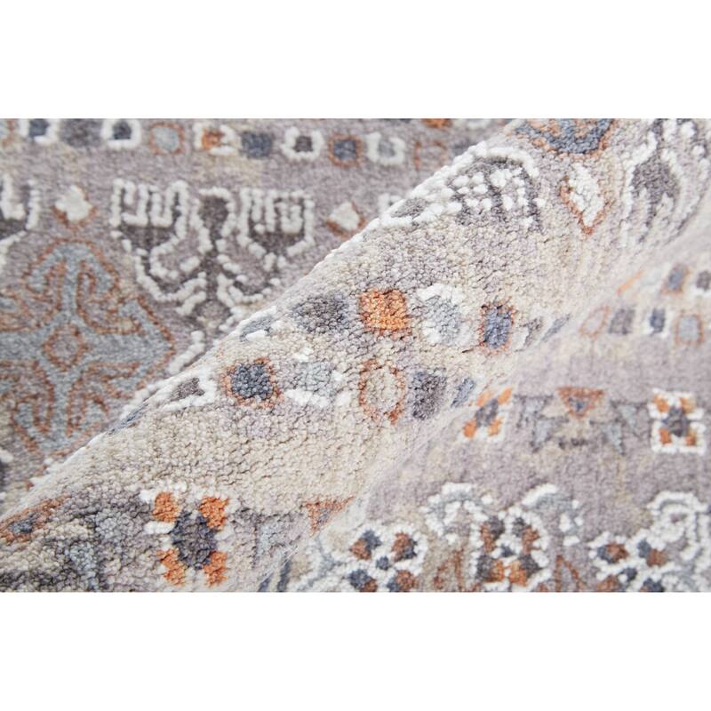 Edwardo Southwestern Tribal Orange/Gray Area Rug