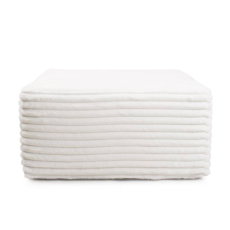 Universal Square Ottoman Shar Pei White - White