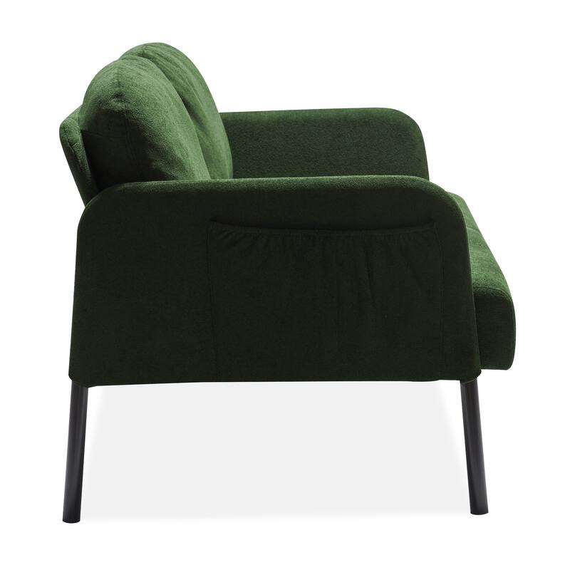 47.62" Fabric 2-Seater Sofa Couch with Sturdy Legs and Soft Polyester Fabric, Ideal for Small Spaces
