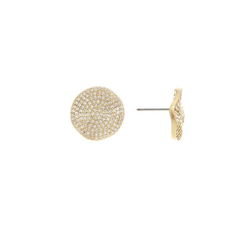 Pavé Disc Stud Earring - .5"