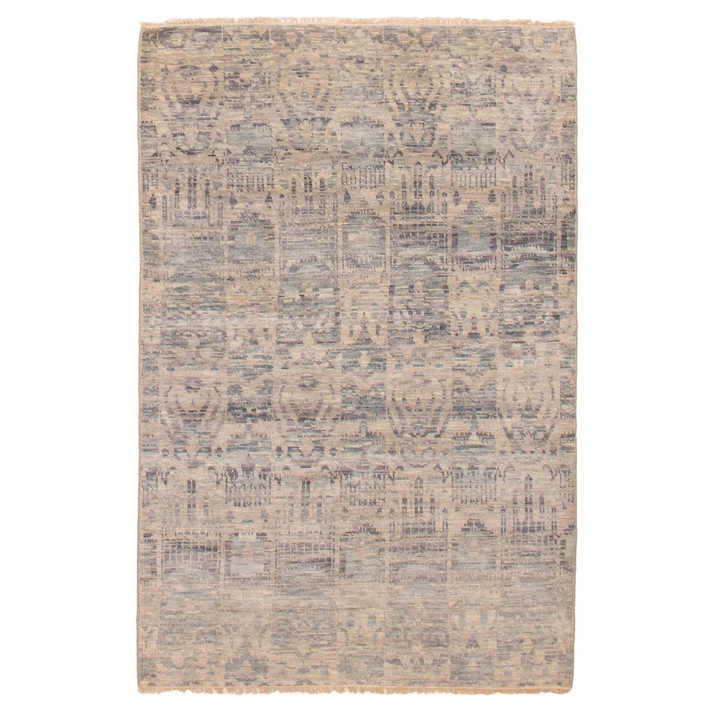 ECARPETGALLERY Hand-knotted Mystique Light Grey Wool Rug - 5' 1" x 7' 9"