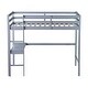 preview thumbnail 11 of 53, Loft Pine Wood Bed Frame with Safety Guardrail,Built-In Desk,Ladder,Twin Size