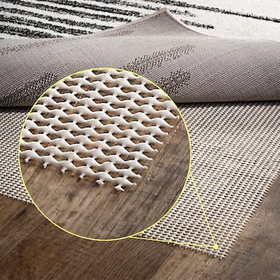 JONATHAN Y Ultra Stop Rug Pad Cream Pad - White