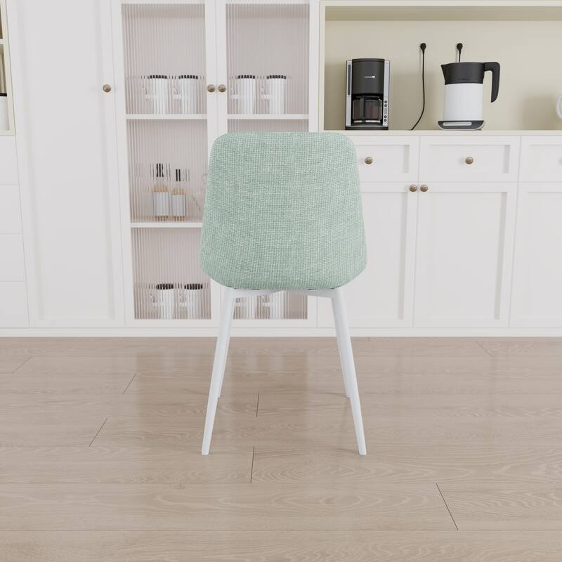 Linen 4 Piece Kitchen Dining Chair Set with Cushions, Metal Legs, Anti Scratch Foot Pads for Dining Room Kitchen Living Room