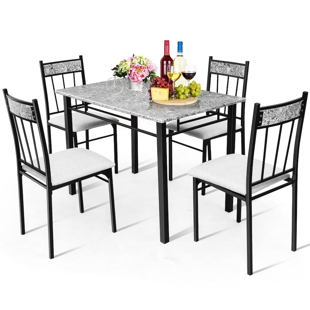 5 Piece Kitchen Dining Table Set Modern Table and Chairs Set