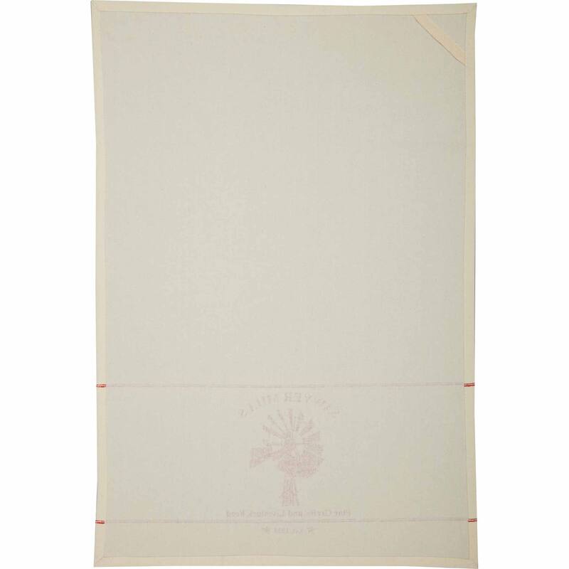 Sawyer Mill Red Windmill Muslin Unbleached Natural Tea Towel 19x28 - Tea Towel 28x19