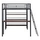 preview thumbnail 26 of 34, Stylish Metal Loft Bed Frame with 3 Layers of Shelves, Desk, Whiteboard, Ladder and Guardrails, Large Space Underneath