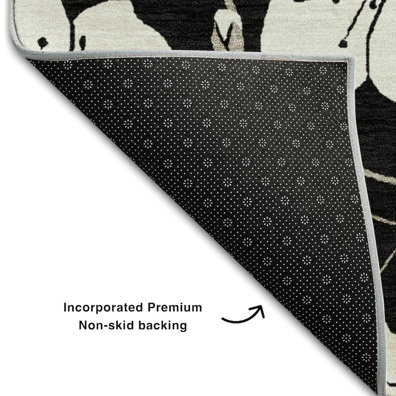 Premium Washable Super Soft Modern Floral Mayfield Rug