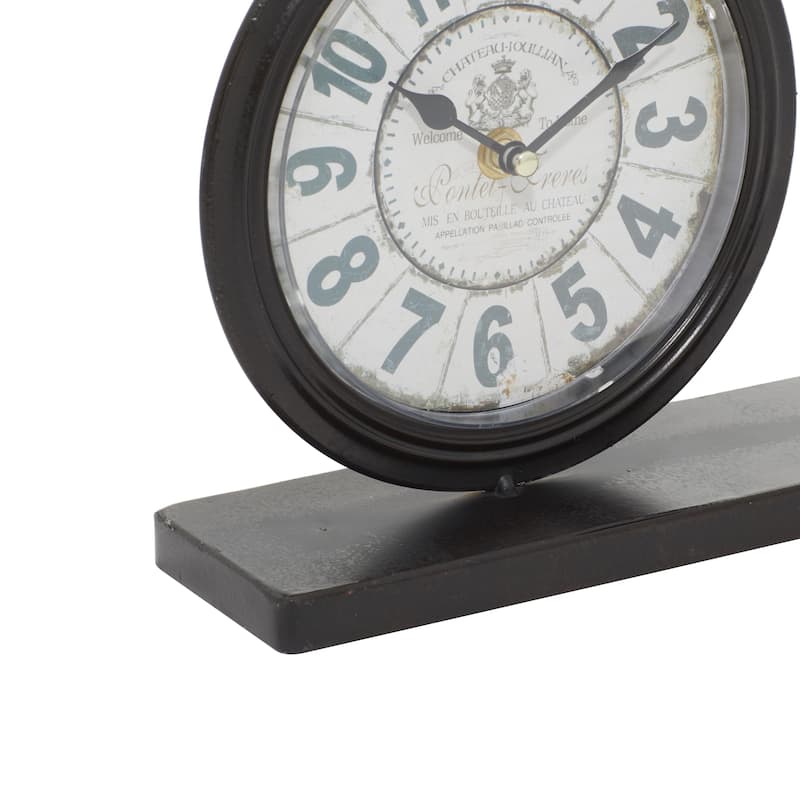 Metal Bike Decorative Clock - Brown - Roche River Decor