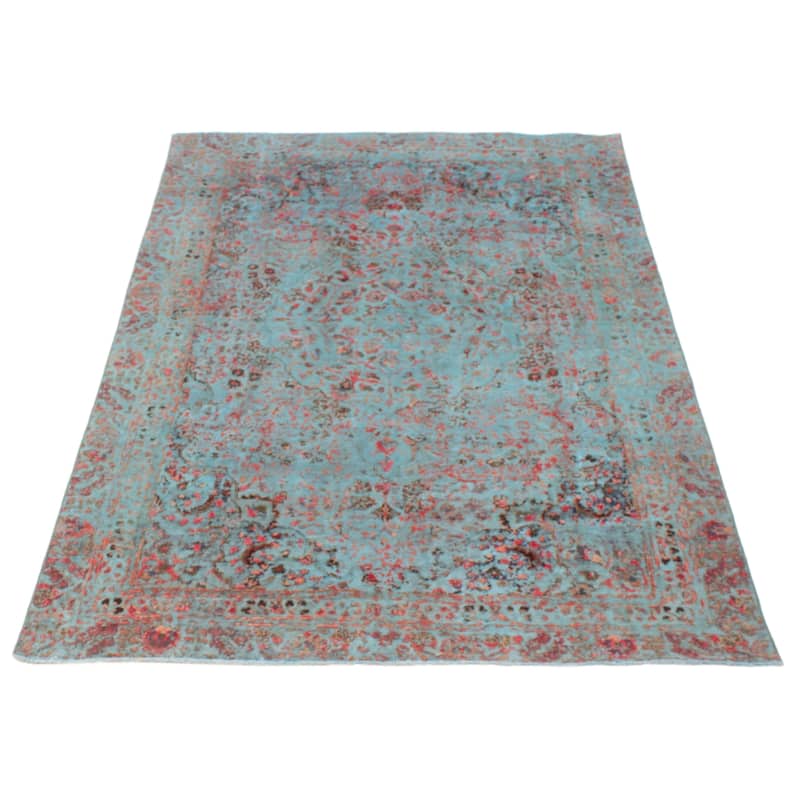 ECARPETGALLERY Hand-knotted Color Transition Turquoise Wool Rug - 5'11 x 8'0