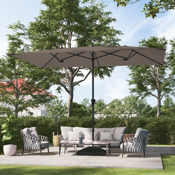 gray patio umbrella for sale Sarasota Breeze Steel 9' It is a sun protection product with a sturdy construction PHI VILLA 15ft Large Outdoor