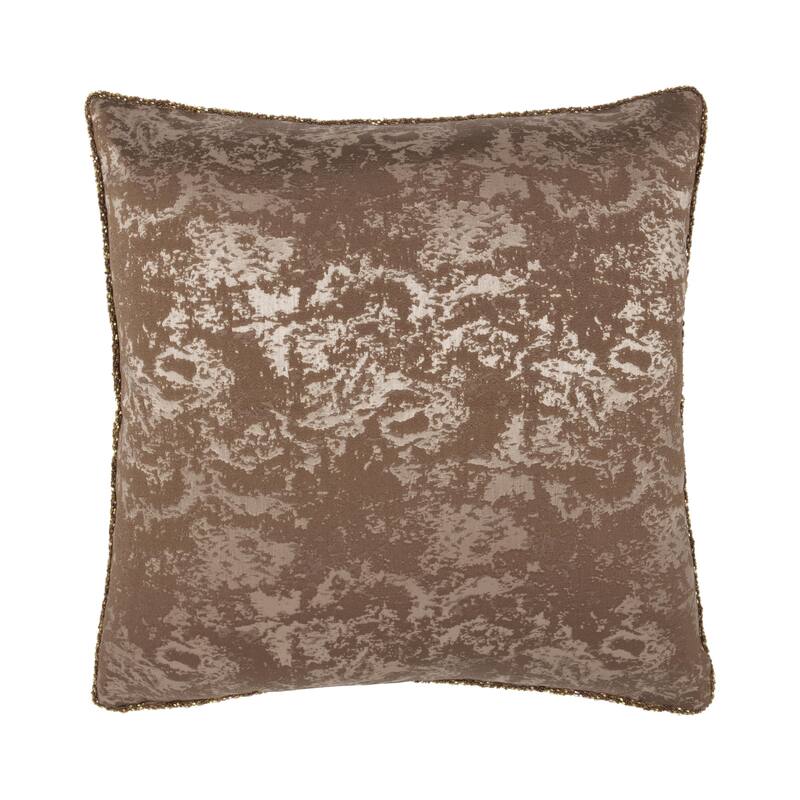 Villa by Classic Home Mica Woven Fabric Throw Pillow - 22x22 - Brown