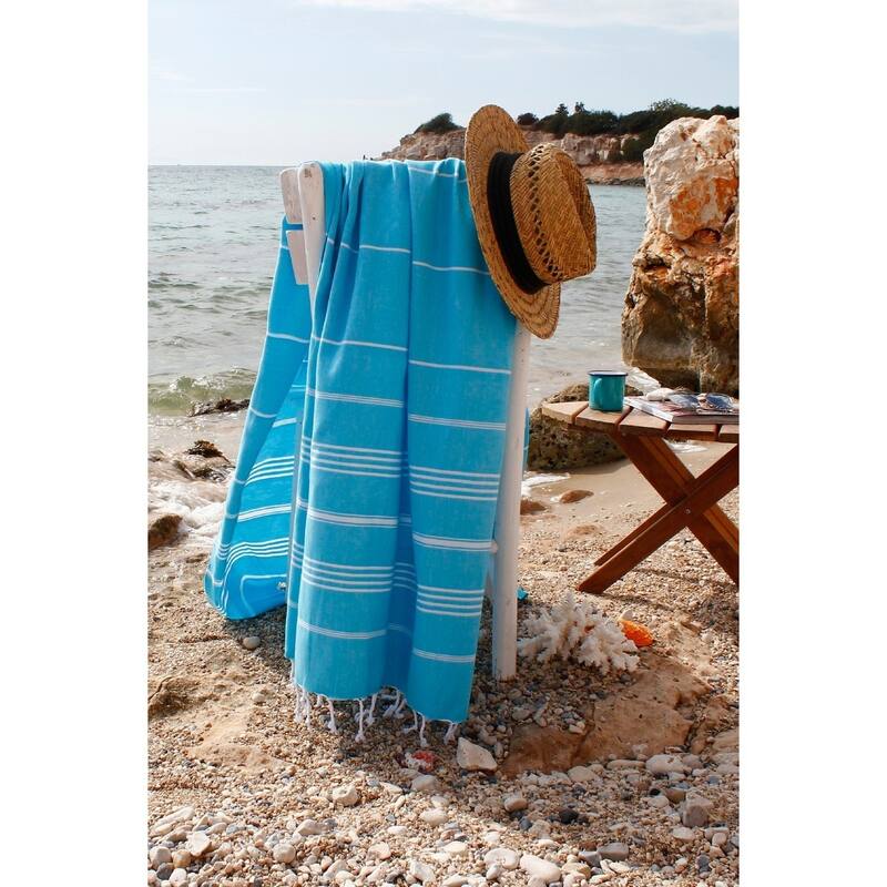 SussexHome Turkish Bath Towel Peshtemal Fouta 39" X 71" - 100% Cotton - for Beach Picnic Sarong