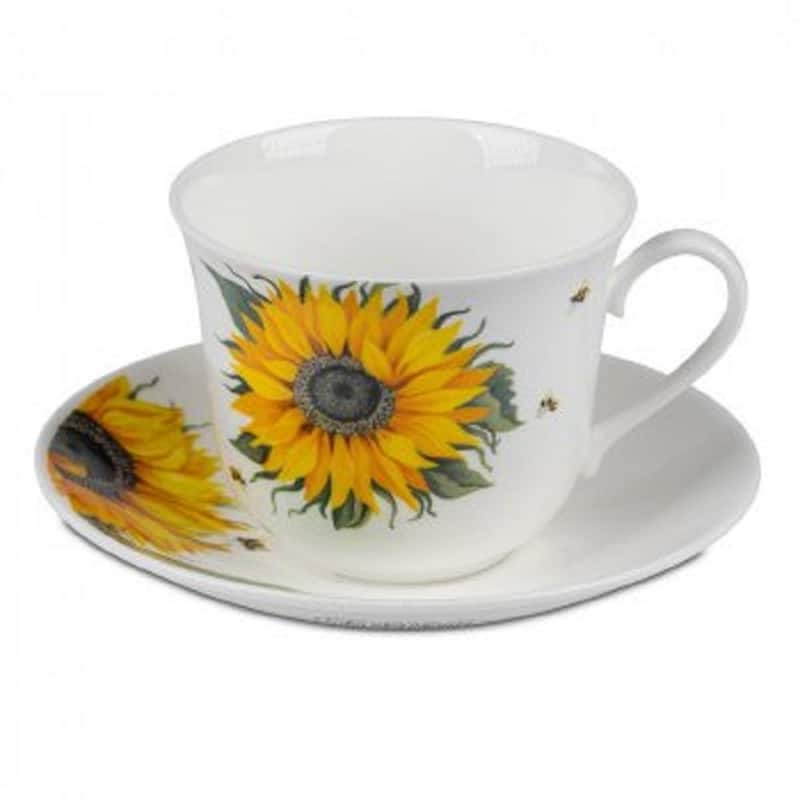 Roy Kirkham Sunflowers Garden Breakfast Cups/ Saucer (Set of 2)